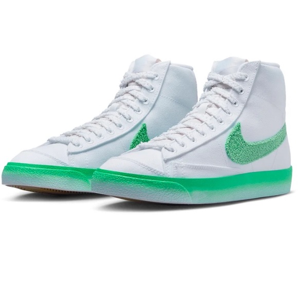 NIKE BLAZER MID 77 CHENILLE SWOOSH GREEN FADE SNEAKERS SIZE 6 - Picture 3 of 14